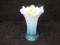 Fenton blue opalescent vase. 7.75