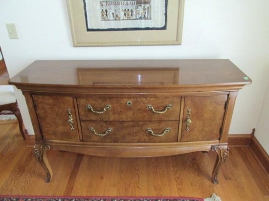 Thomasville sideboard pecan cabinet w/ 2 drawers & 2 side doors - 58"L x 35"H x 19"D, matches item 4