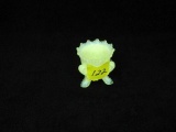 Fenton yellow opalescent footed toothpick 2.5