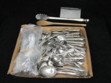 Box lot - Oneida flatware service for 14 aprox.; Misc. flatware & utensils.