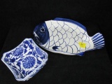 2 pc. lot - Ceramic Fish style platter &