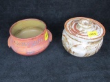 2 pcs. - Studio Pottery covered crock bowl - 6