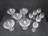 2 Box lot: 1) Qty 6 - Stemmed cordial glasses; 2) Qty 5 - Footed dessert cups