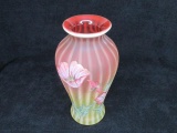 Fenton hand painted vase - signed & no.'d 866/1750