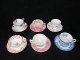 Qty 6 - Porcelain cup & Saucer sets - see pics for more detail