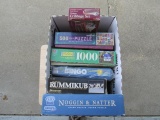 Box lot - Cribbage board set, 5 puzzles