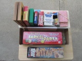 Box lot - 8 games and playing cards
