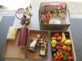 Holiday D?cor - Candles, Fruit, Tree Decorations, Man & Woman Pilgrim Figurines
