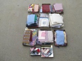 9 Box lot - Quilting/Sewing fabric, Sewing patterns & preprinted fabric; Florals & ribbons