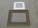 Wood picture frame & white matting - 30