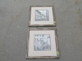 (2) Old Cities framed / matted prints 23
