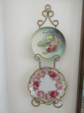 Set - Porcelain plates(4) and Wall Brackets (2). Designs: 10