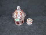 Imperial Glass covered bowl - Eye Winker pattern 7