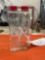 two piece set, shell oil company, embossed glass bottles