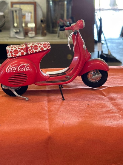Metal Coca-Cola Vespa scooter toy