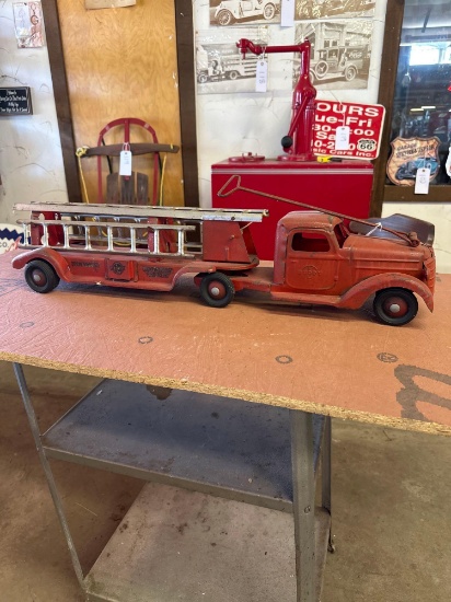 Buddy L hook and ladder metal pull toy
