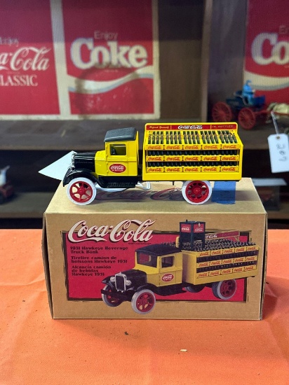 Coca-Cola Hawkeye beverage truck bank