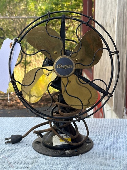 Century, brass blade vintage fan