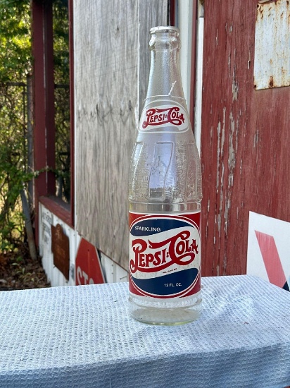 large Pepsi vintage glass bottle