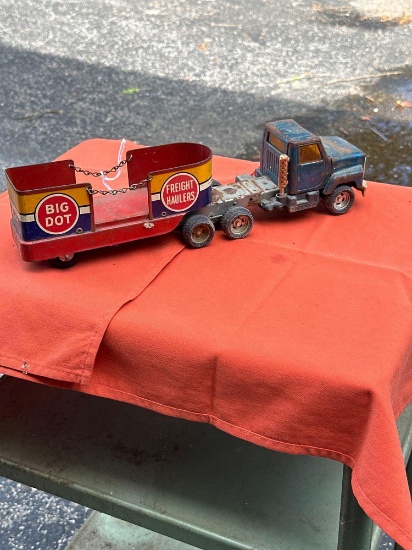 tractor trailer metal toy