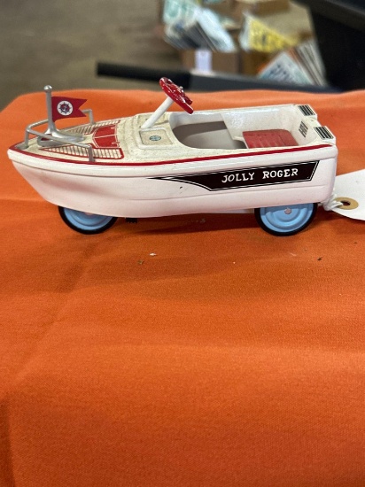 Metal toy pedal car boat themed