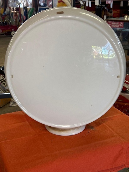 Unmarked, solid glass, gas pump globe