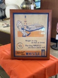 framed whistle advertising