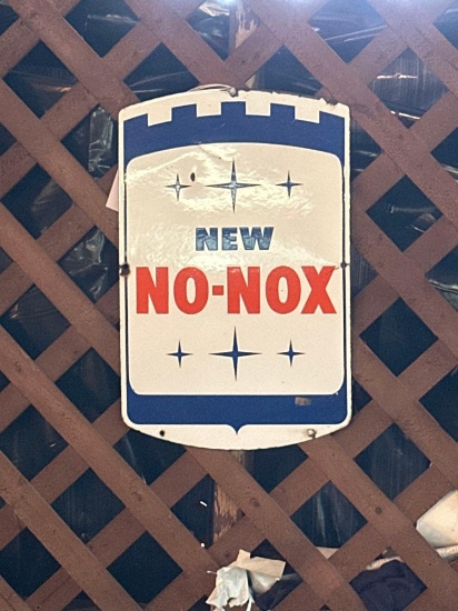 New No Nox porcelain sign