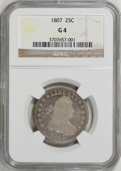 1807 DRAPED BUST QUARTER NGC GOOD-4