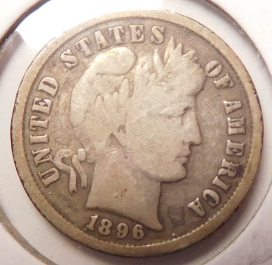 1896 BARBER DIME G/VG