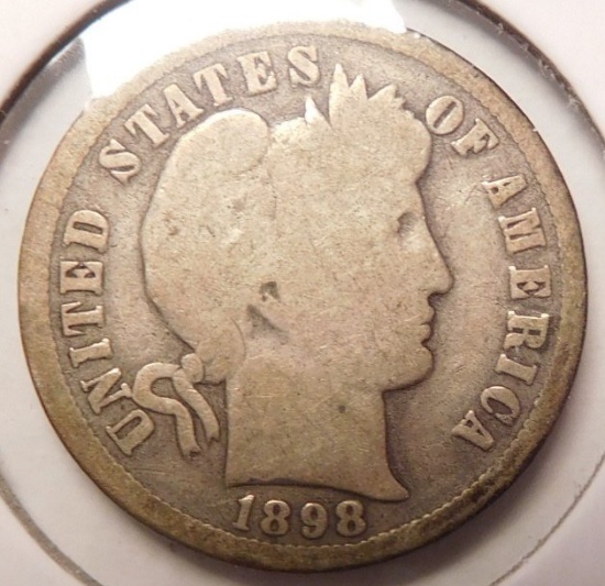 1898-O BARBER DIME GOOD