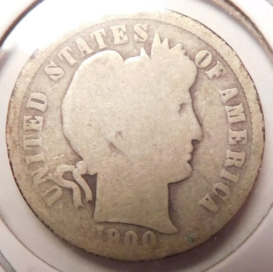 1900-O BARBER DIME GOOD