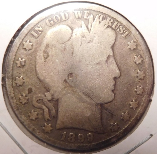 1899 BARBER HALF DOLLAR VG