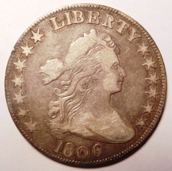 1806 DRAPED BUST HALF DOLLAR VF-30