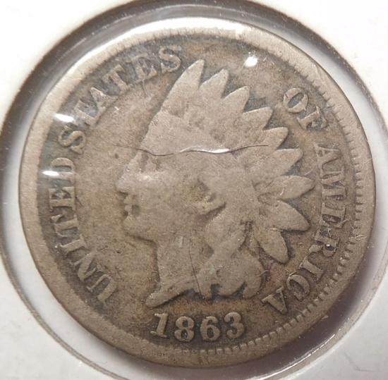 1863 CN INDIAN CENTS (2 COINS)