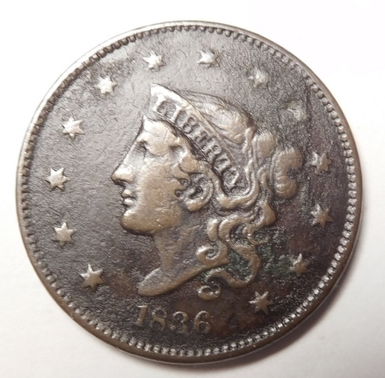 1836 LARGE CENT VF/XF