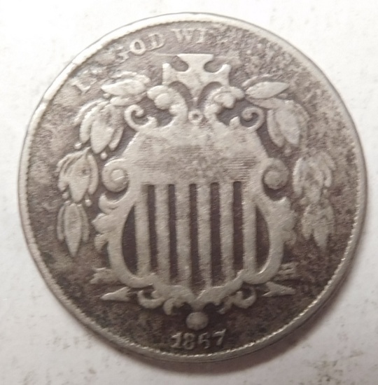 1867 SHIELD NICKEL