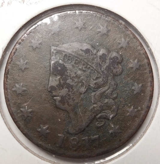 1817 13 STARS LARGE CENT VF