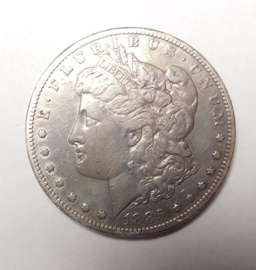 1885-S MORGAN DOLLAR CH AU (CLEANED)