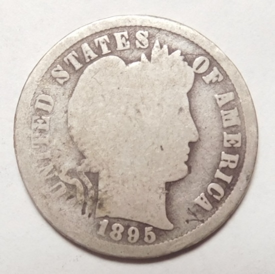 1895-S BARBER DIME G/VG