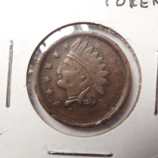 NOT ONE CENT CIVIL WAR TOKEN VF