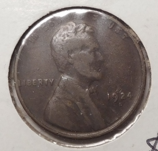 1924-D LINCOLN CENT VG (OBV DAMAGE)