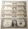 (5) MIXED DATE SILVER CERTIFICATES W/STAR NOTE G/FINE (5 NOTES)