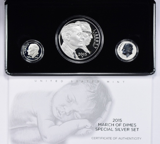 2015 MARCH OF DIMES SILVER PROOF SET IN CASE
