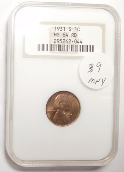 1931-S LINCOLN CENT NGC MS-64 RED