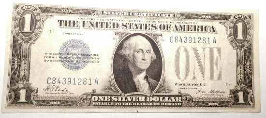 1928 $1.00 SILVER CERTIFICATE CHOICE AU