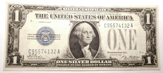 1928 $1.00 SILVER CERTIFICATE BORDERLINE UNC