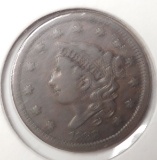 1838 LARGE CENT XF