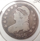 1826 BUST HALF DOLLAR VG