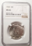 1964 KENNEDY HALF NGC MS-65